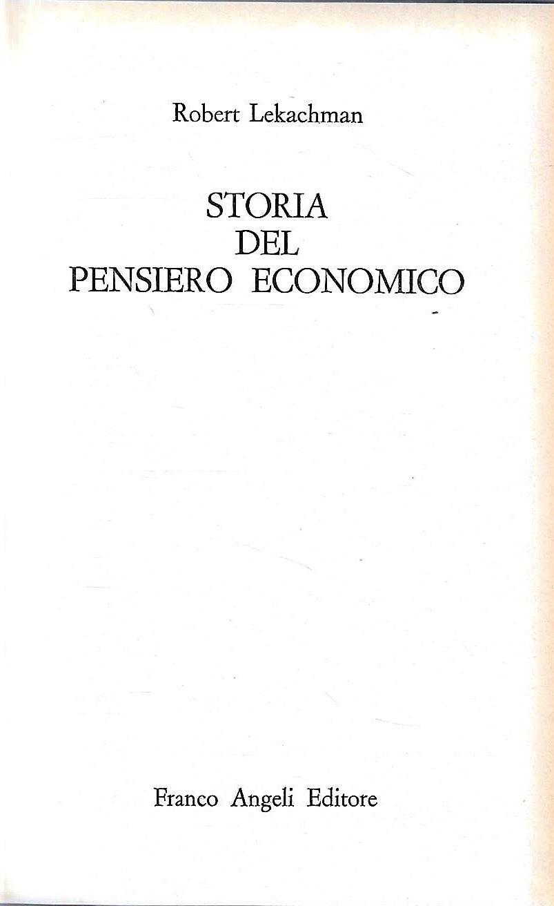 Storia del pensiero economico