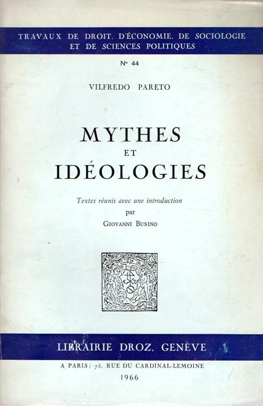 Mythes et Ideologies - Vilfredo Pareto - copertina