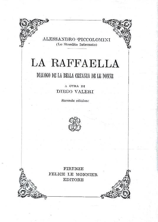 La Raffaella. Dialogo de la bella creanza de le donne - Alessandro Piccolomini - copertina