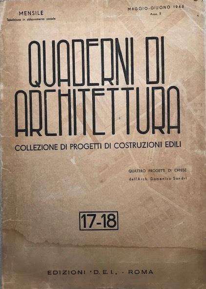 Quattro progetti di chiese (Quaderni di Architettura. Collezione di Progetti di Costruzioni Edili, n.17-18) - Domenico Sandri - copertina