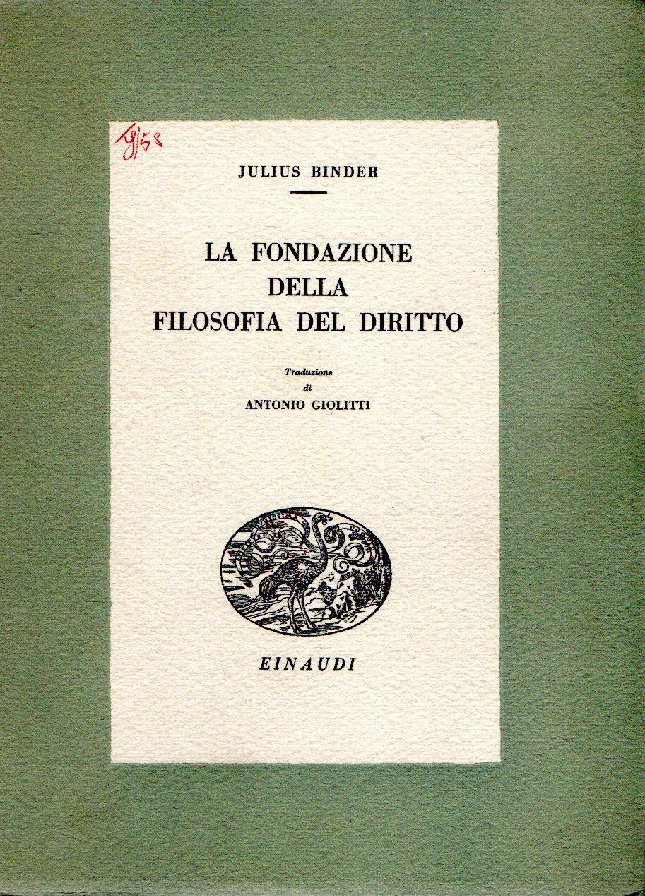 La fondazione della filosofia del diritto