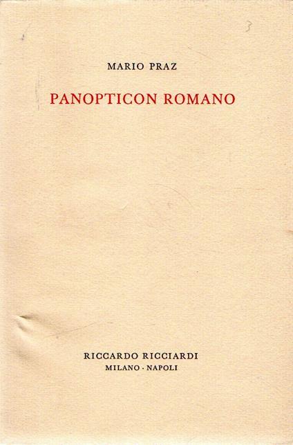 Panopticon romano - Mario Praz - copertina