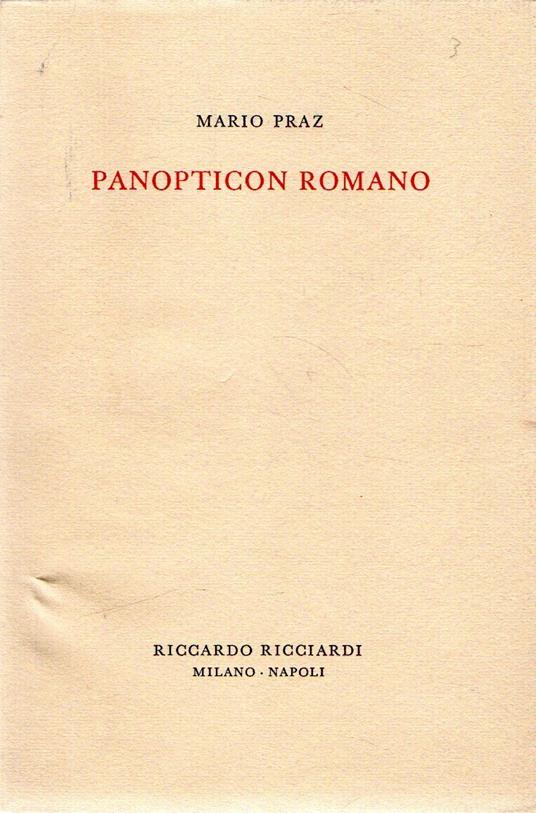 Panopticon romano - Mario Praz - copertina