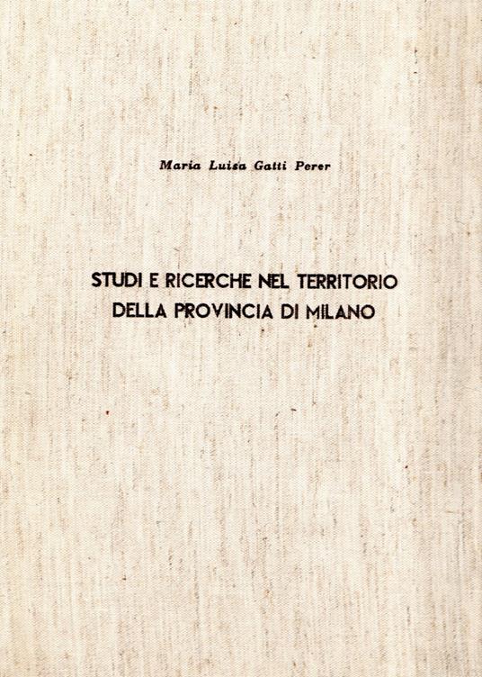 Studi e ricerche nel territorio della Provincia di Milano - copertina