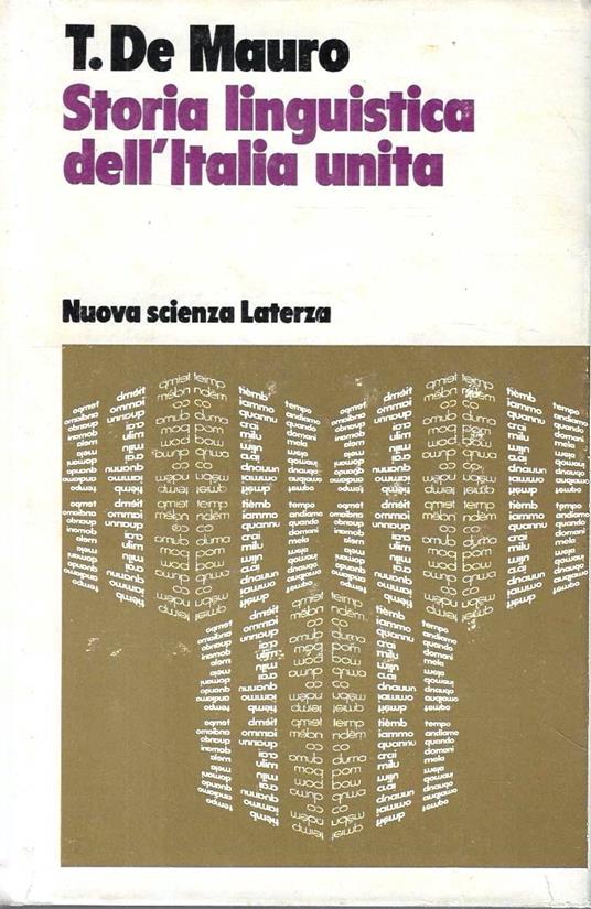 Storia linguistica dell'Italia unita - Tullio De Mauro - copertina