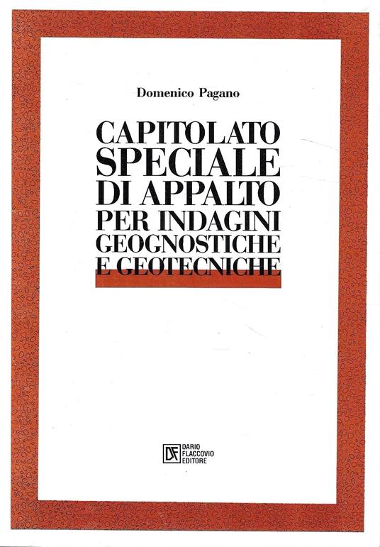 Capitolato speciale di appalto per indagini geognostiche e geotecniche - copertina