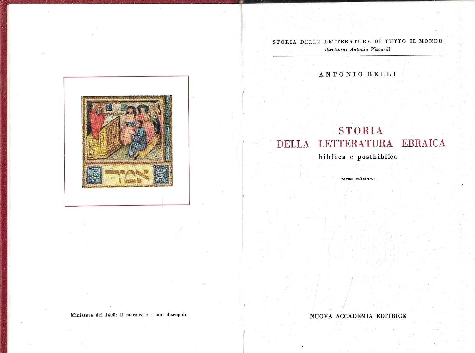 Storia della letteratura ebraica biblica e postbiblica