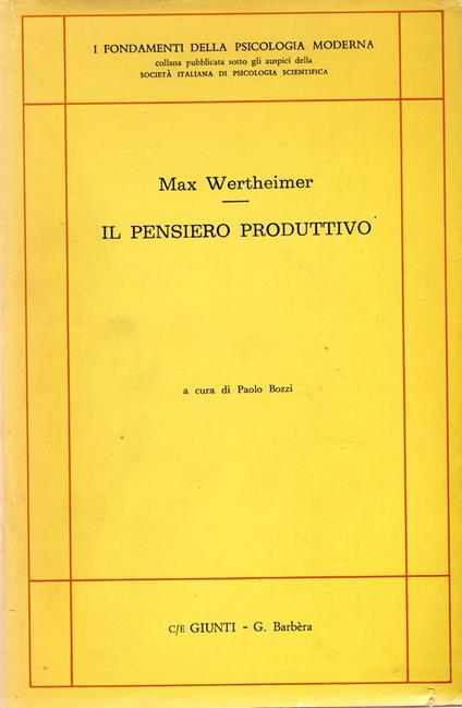 Il pensiero produttivo - Max Wertheimer - copertina