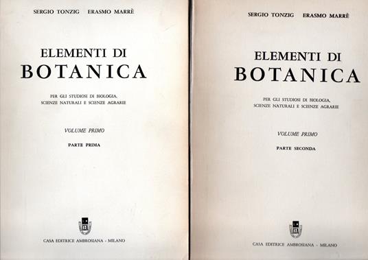 Elementi di Botanica (2 vol.) - Sergio Tonzig - copertina