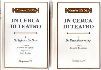 In cerca di teatro (2 vol.) - Sandro De Feo - copertina