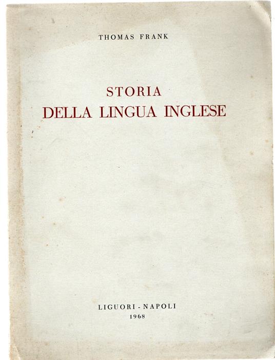 Storia Della Lingua Inglese - copertina