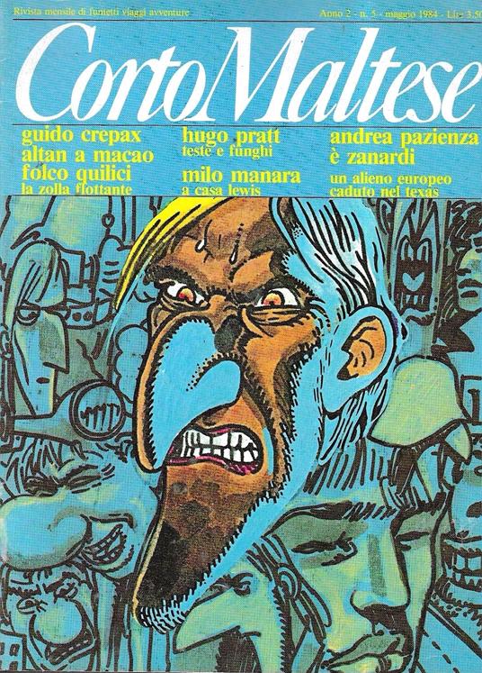 La zolla flottante - Teste e funghi - Un alieno europeo caduto nel Texas (Corto Maltese. Anno 2 - n.5, 1984 ) - Guido Crepax - copertina