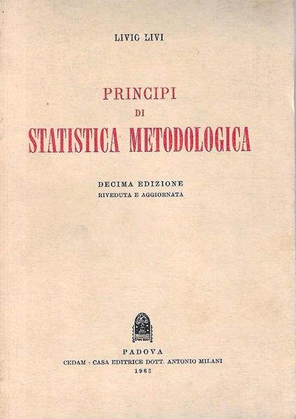 Principi di statistica metodologica - Livio Livi - copertina