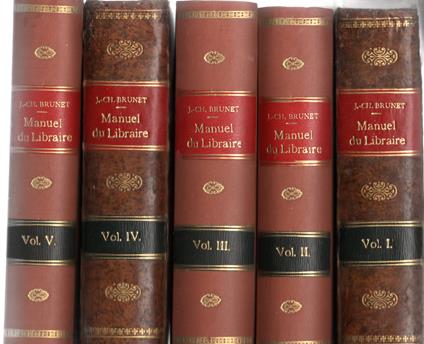 Manuel du libraire et de l'amateur de livres 5 tomi - copertina