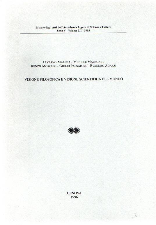 Visione filosofica e cisione scientifica del mondo - copertina