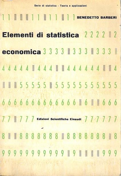 Elementi di statistica economica - Benedetto Barberi - copertina