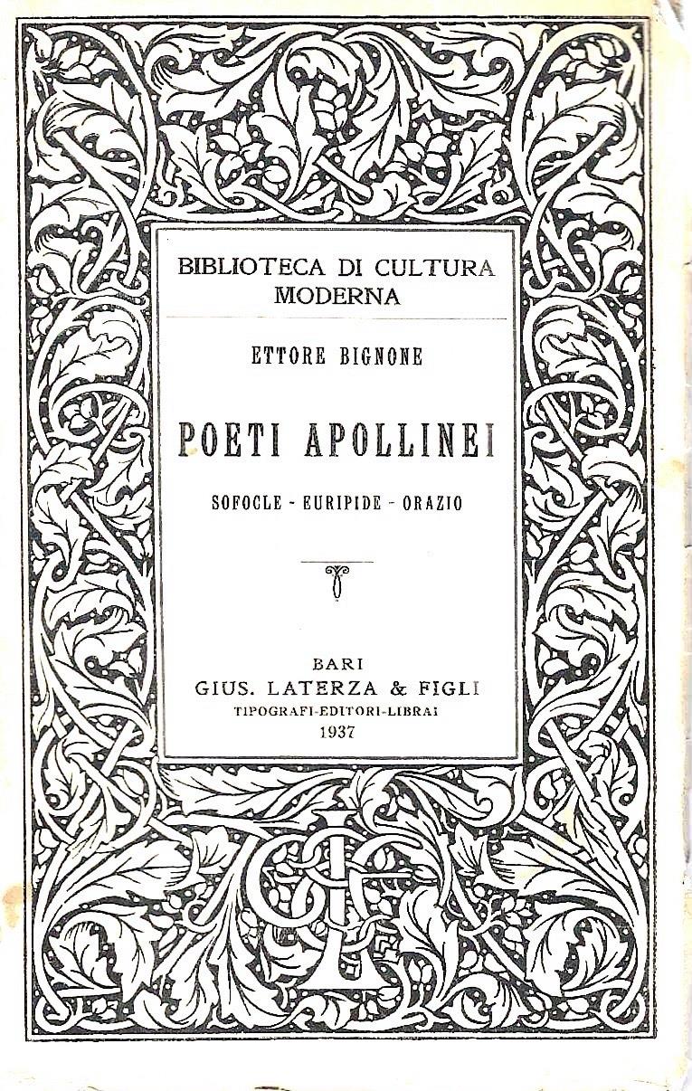 Poeti apollinei: Sofocle, Euripide, Orazio