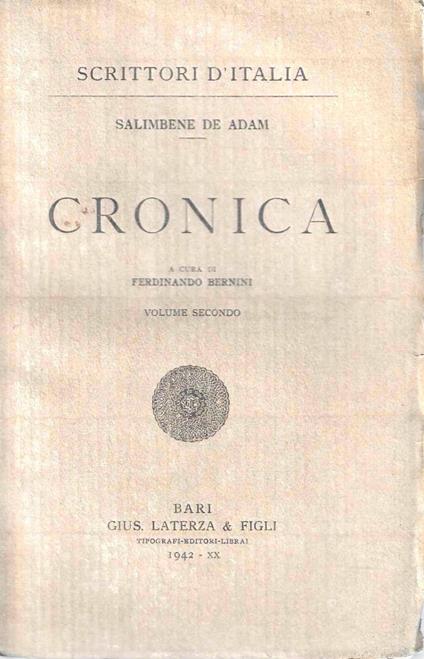 Cronica (vol. II) - Salimbene de Adam - copertina