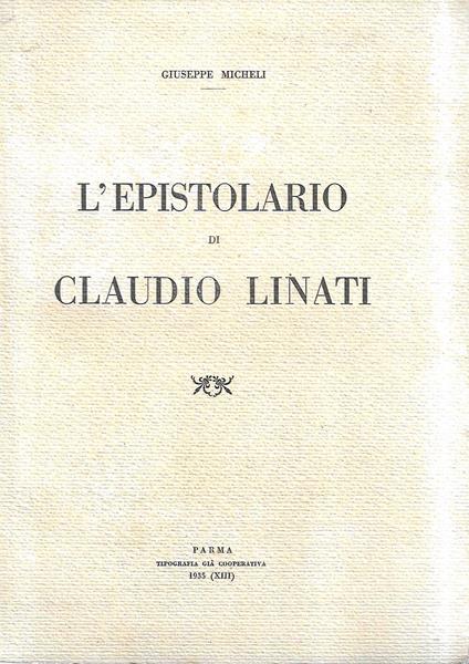 L' epistolario di Claudio Linati - copertina