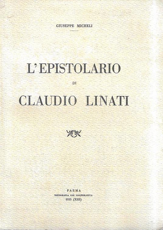 L' epistolario di Claudio Linati - copertina