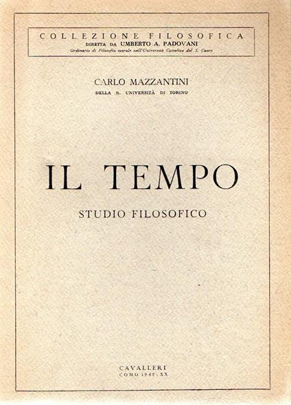 Il tempo : studio filosofico - copertina