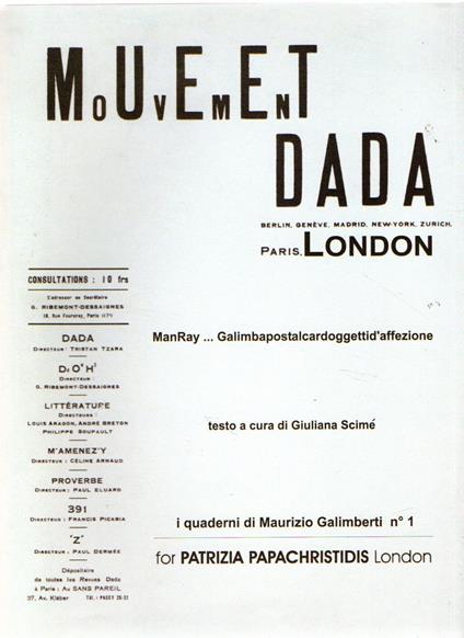 Man Ray ... GalimbaPostalcardOggettiD'Affezione - Maurizio Galimberti - copertina