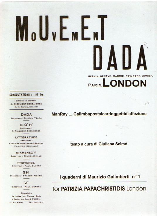 Man Ray ... GalimbaPostalcardOggettiD'Affezione - Maurizio Galimberti - copertina