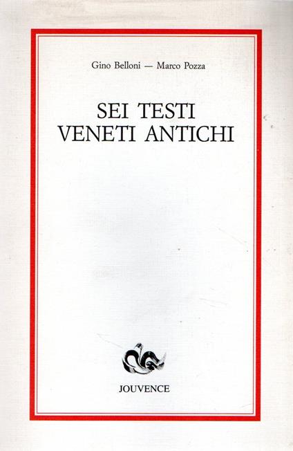 Sei testi veneti antichi - copertina