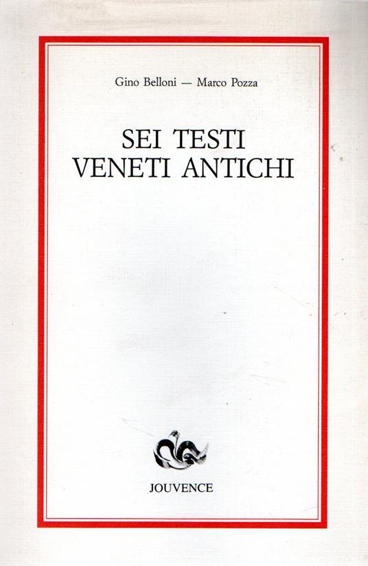 Sei testi veneti antichi - copertina