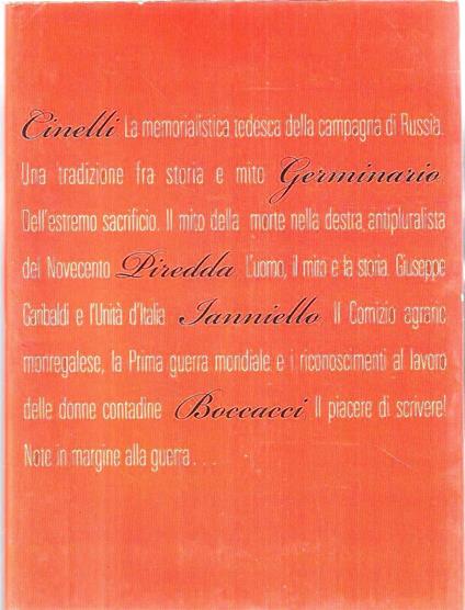 La memorialistica tedesca della campagna di Russia . Una tradizione fra storia e mito - Dell'estremo sacrificio. Il mito della morte nella destra antipluralista del Novecento , ecc. (Rivista "Il Presente e la Storia" n. 81) - copertina