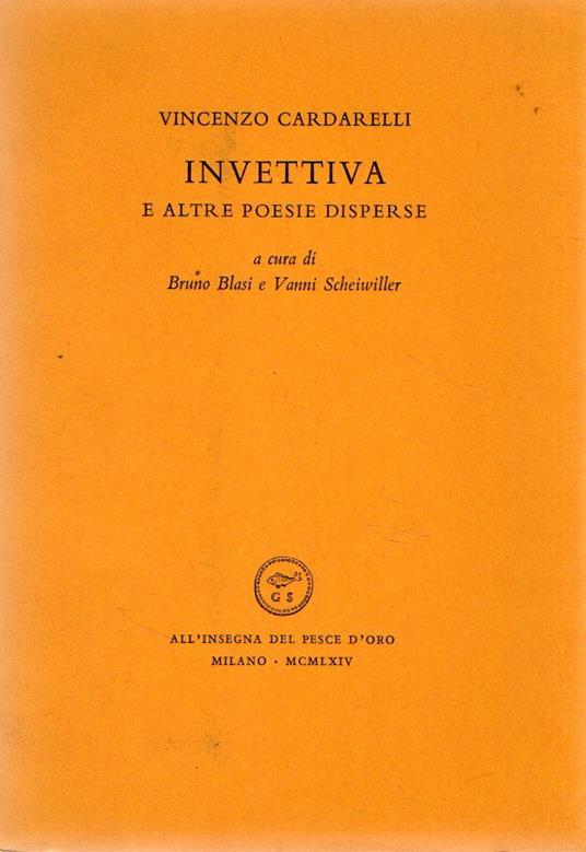 Invettiva e altre poesie disperse - Vincenzo Cardarelli - copertina