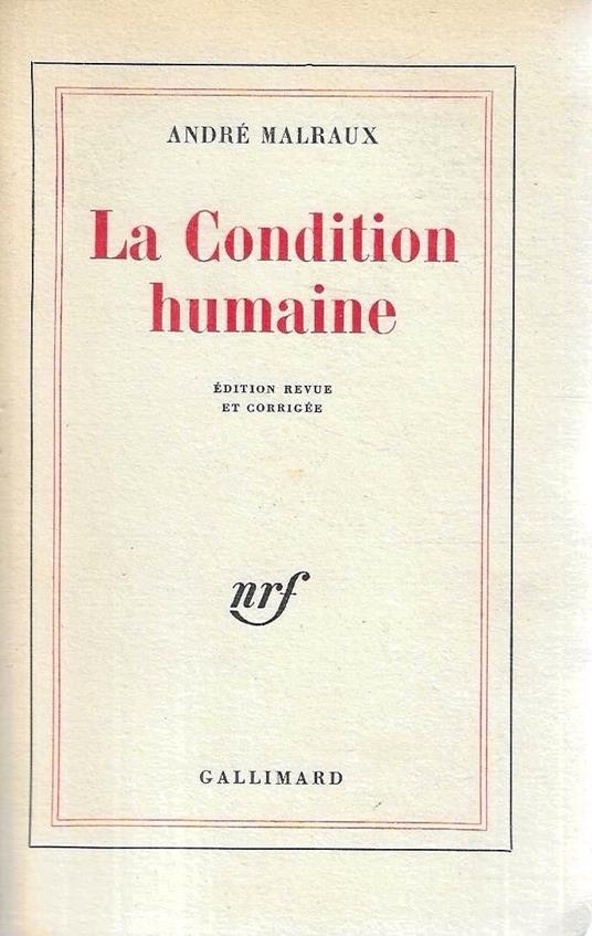 La Condition humaine - André Malraux - copertina