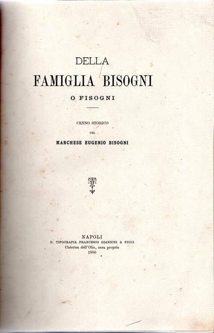 Della Famiglia Bisogni o Fisogni - copertina
