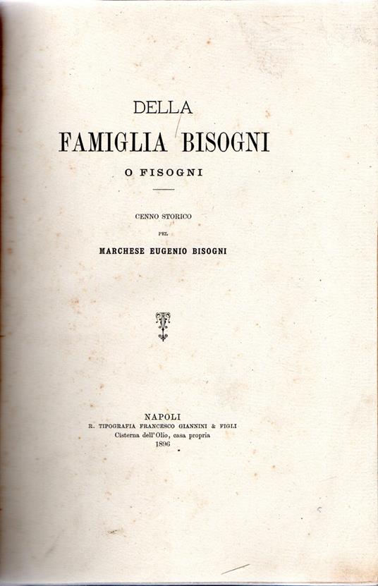 Della Famiglia Bisogni o Fisogni - copertina