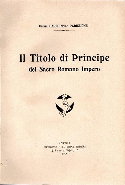 Il Titolo di Principe del Sacro Romano Impero - copertina