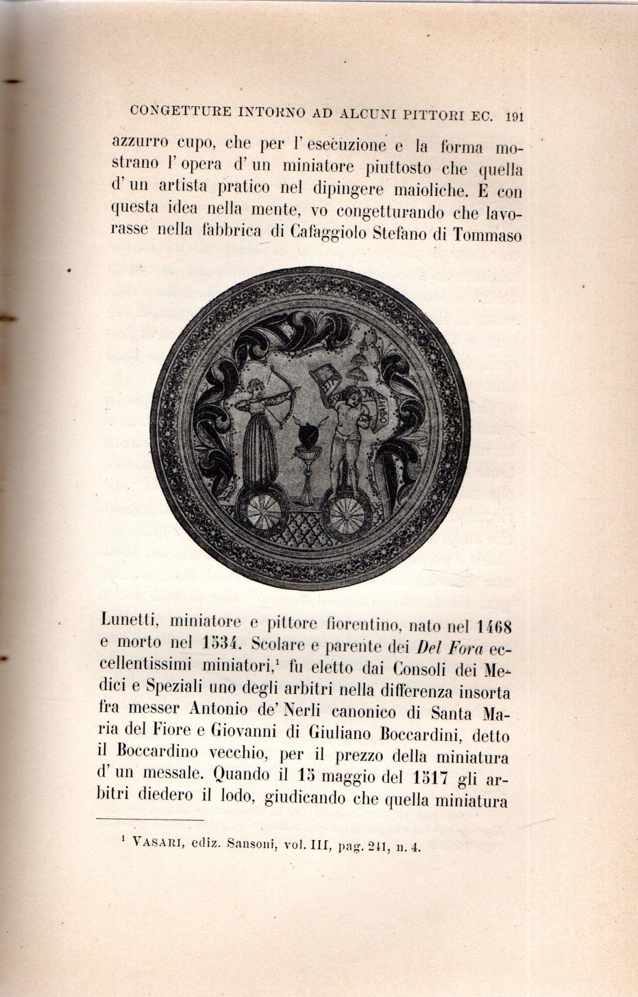 Di Cafaggiolo e d'altre fabbriche di ceramiche in Toscana secondo studi e documenti in parte raccolti dal Comm. Gaetano Milanesi