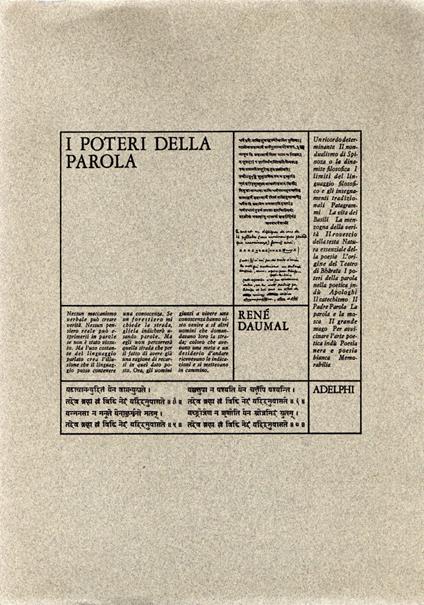 I poteri della parola - René Daumal - copertina