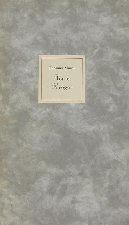 Tonio Kröger - Thomas Mann - copertina