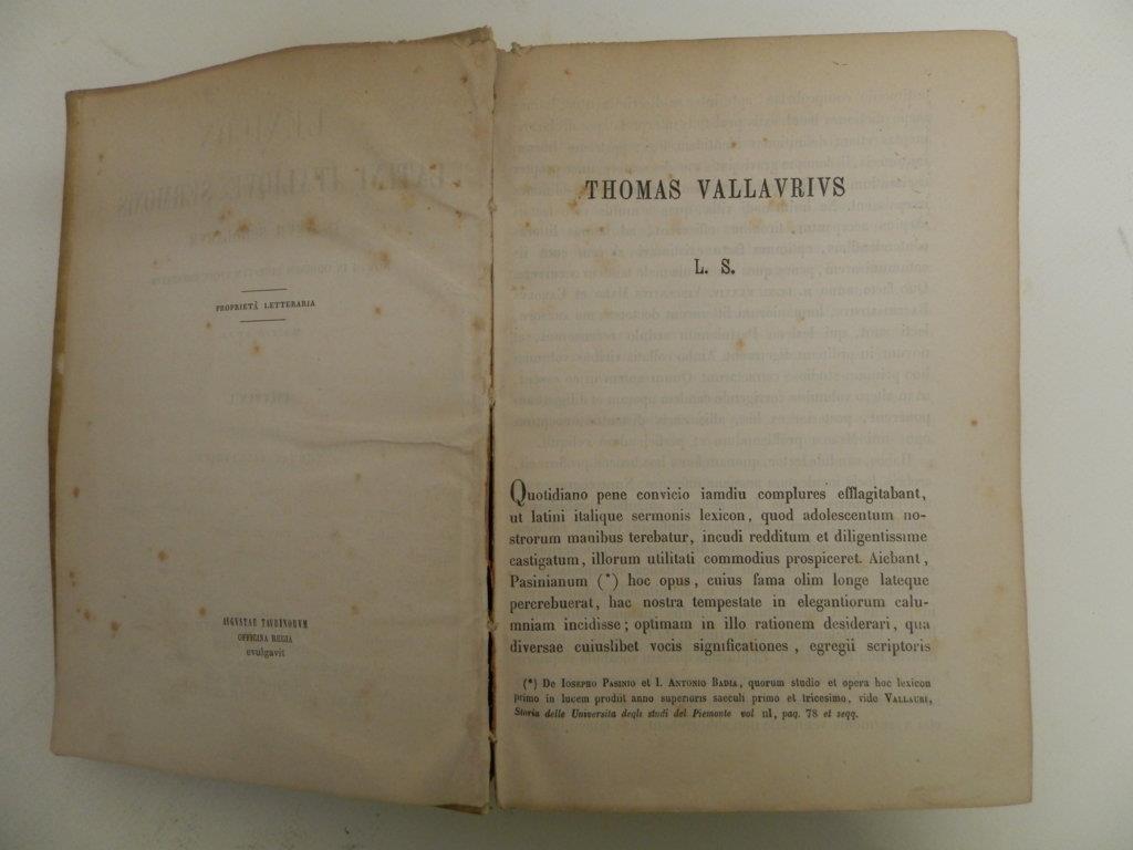 Lexicon Latini Italique Sermonis in usum scholarum, novum in ordinem digestum atque emendatum. Editio nona