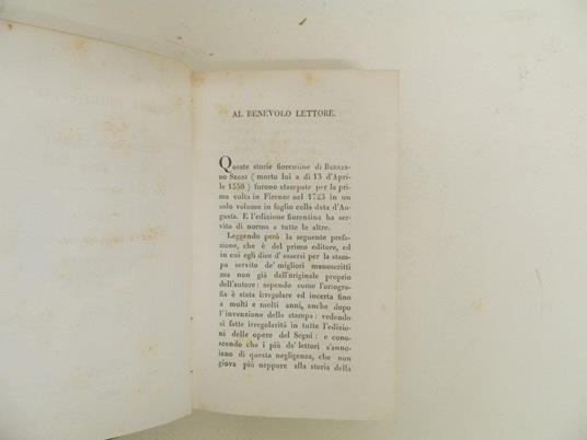 Storie fiorentine di Messer Bernardo Segni gentiluomo fiorentino dall’anno MDXXVII, al MDLV colla vita di Niccolò Capponi descritta dal medesimo Segni suo nipote - Bernardo Segni - 5