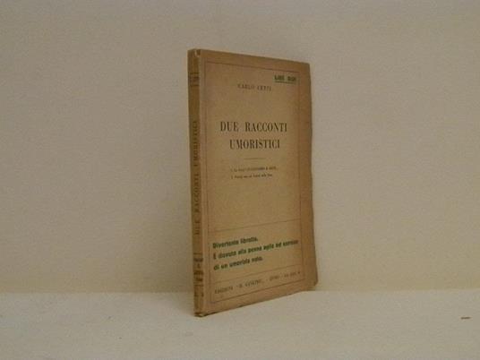 Due racconti umoristici - Carlo Cetti - copertina