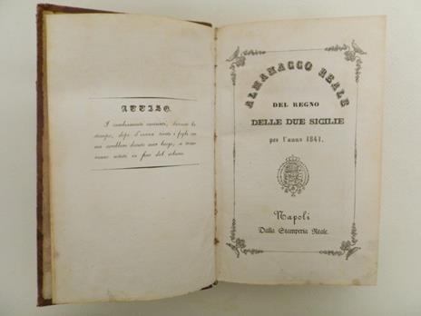 Almanacco Reale del Regno delle Due Sicilie per l’anno 1841 - 2