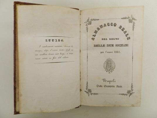 Almanacco Reale del Regno delle Due Sicilie per l’anno 1841 - 2