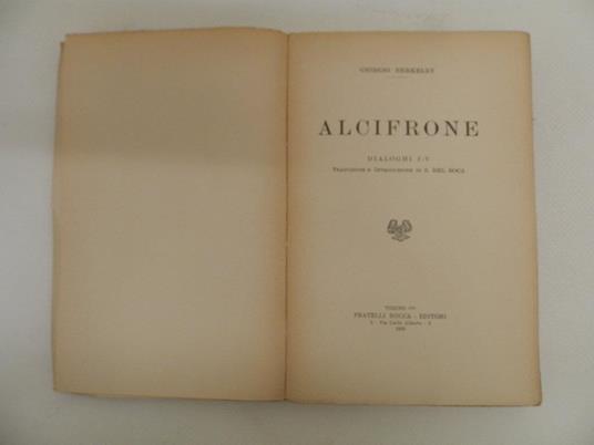 Alcifrone. Dialoghi I-IV - George Berkeley - 2