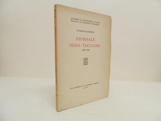 Giornale ossia taccuino (1925-1930) - Giuseppe Raimondi - copertina
