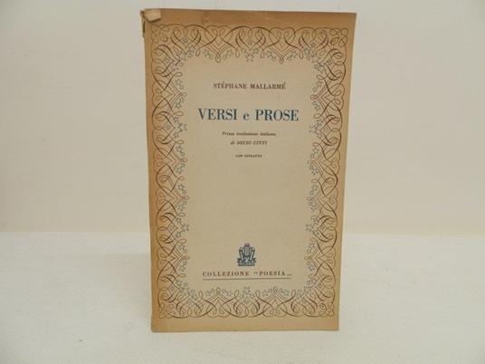 Versi e prose - Stéphane Mallarmé - copertina