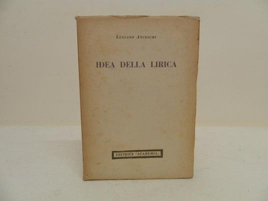 Idea della lirica - Luciano Anceschi - copertina
