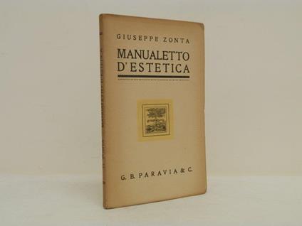Manualetto d'estetica - Giuseppe Zonta - copertina