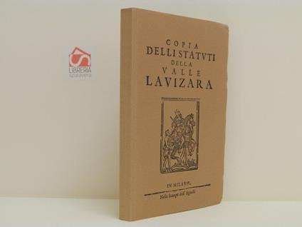Copia delli statuti della Valle Lavizara - copertina