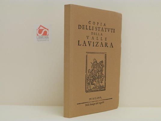 Copia delli statuti della Valle Lavizara - copertina